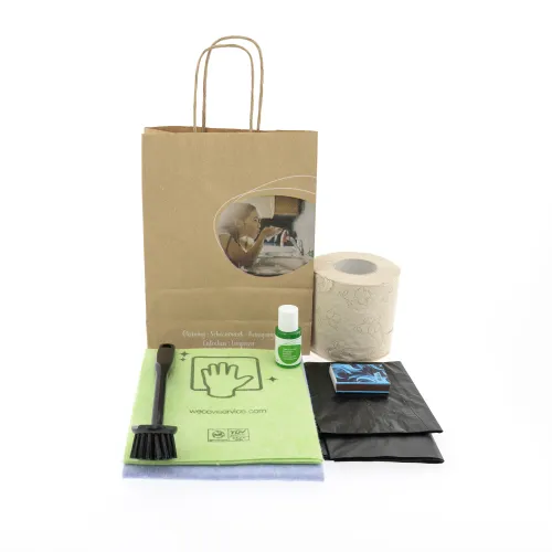 Schoonmaakset 2 afwas & toiletrol in draagtas