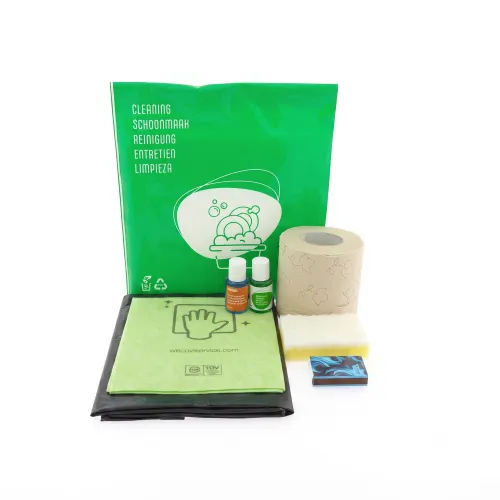 Kit Accueil dans pochette plastique avec papier toilette