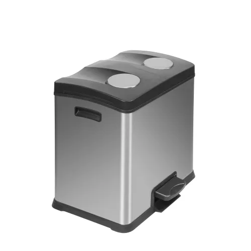 Afvalbak RVS 2x12 liter